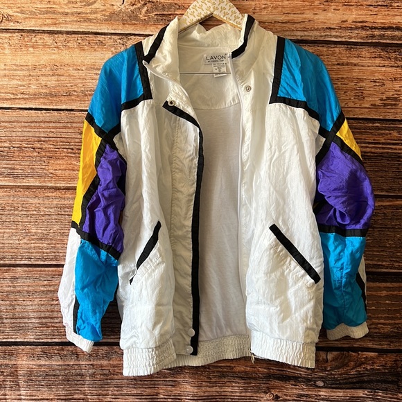 lavon Jackets & Blazers - Vtg Lavon Multi Colored Windbreaker Jacket